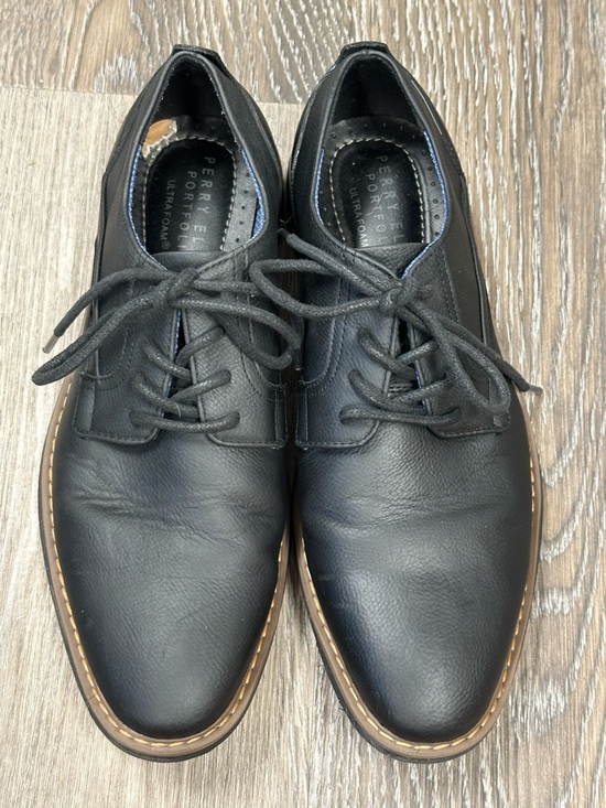 Perry Ellis Other - Perry Ellis Black Leather Lace-Up Derby Shoes with Tan Welt